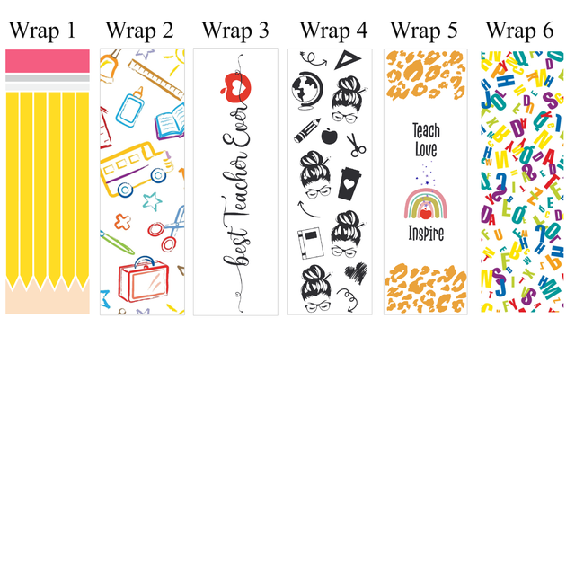 Snarky Days of the Week Pen Wraps, Clear Cast Pen Wraps, Sassy Pen Wraps, Weekday Pen Wraps, Vinyl Pen Wrap